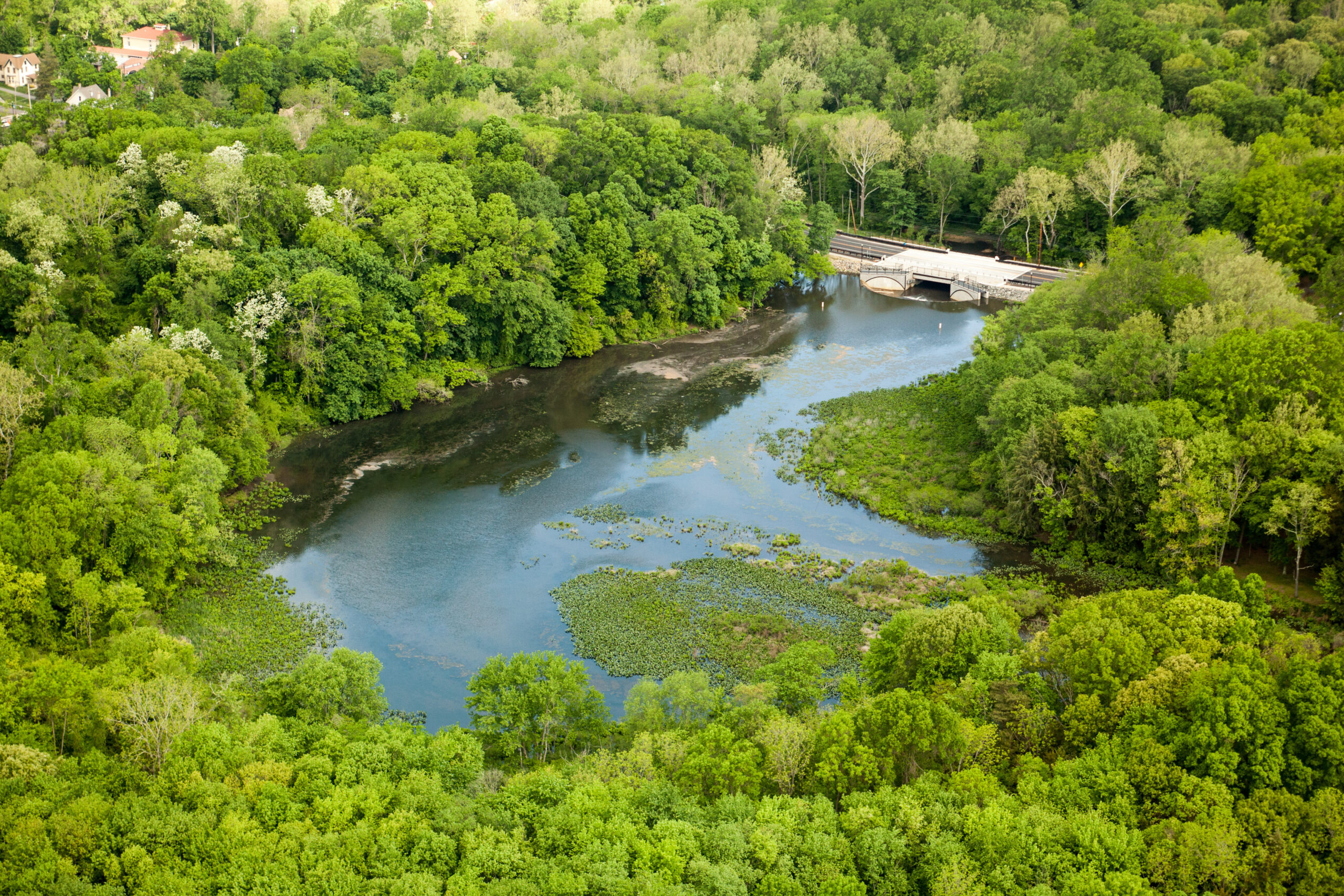 Mullica Hill Pond Dam aerial