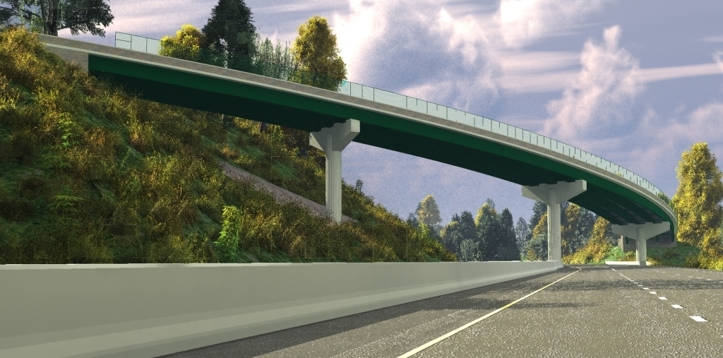 A rendering of the proposed bridge during design