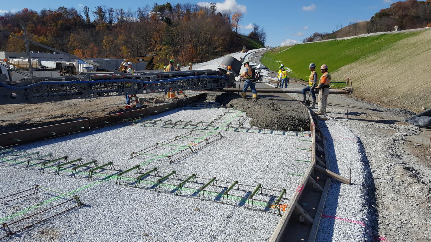 Ramp and roundabout construction (Photo courtesy of PennDOT District 12)