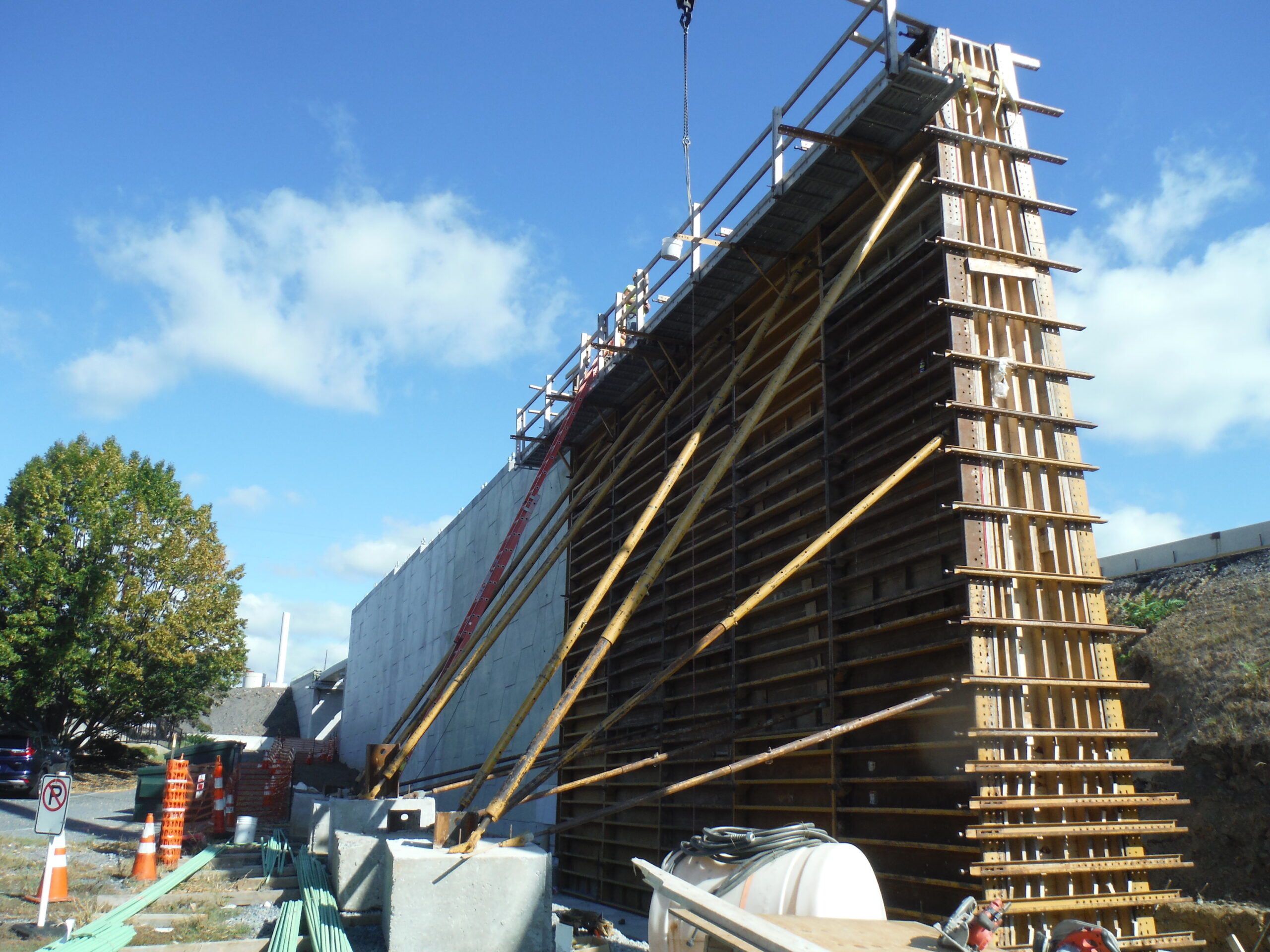 Construction of the retaining walls
