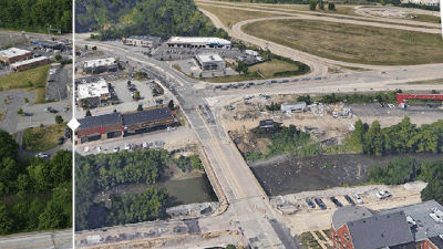 Aerial Before and After View of the Project Area