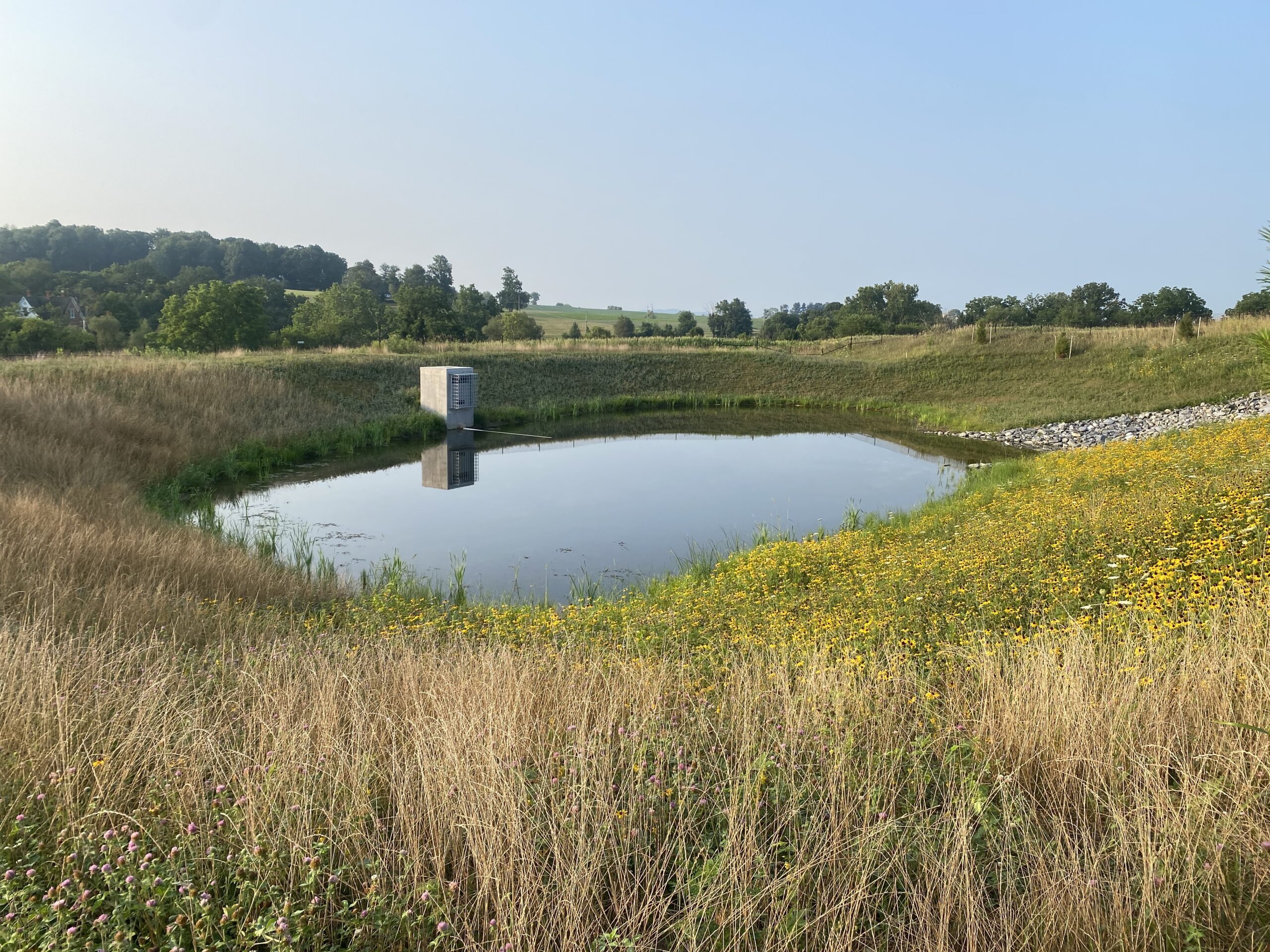 BMP 419 at the Holy Church property was a replacement of the principal spillway and riser structure