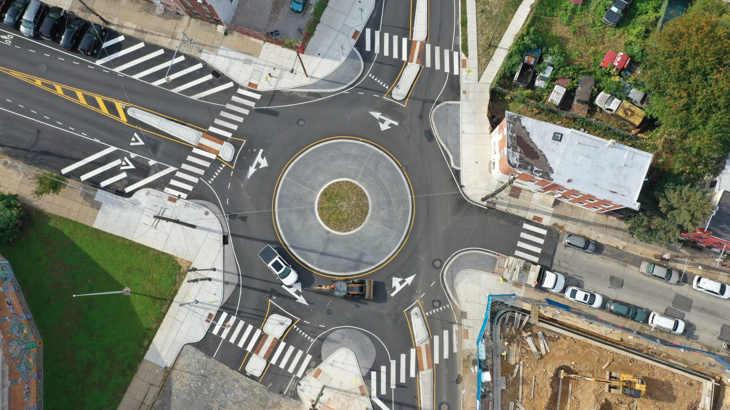 Aerial view of the Frankford, Trenton and York Roundabout