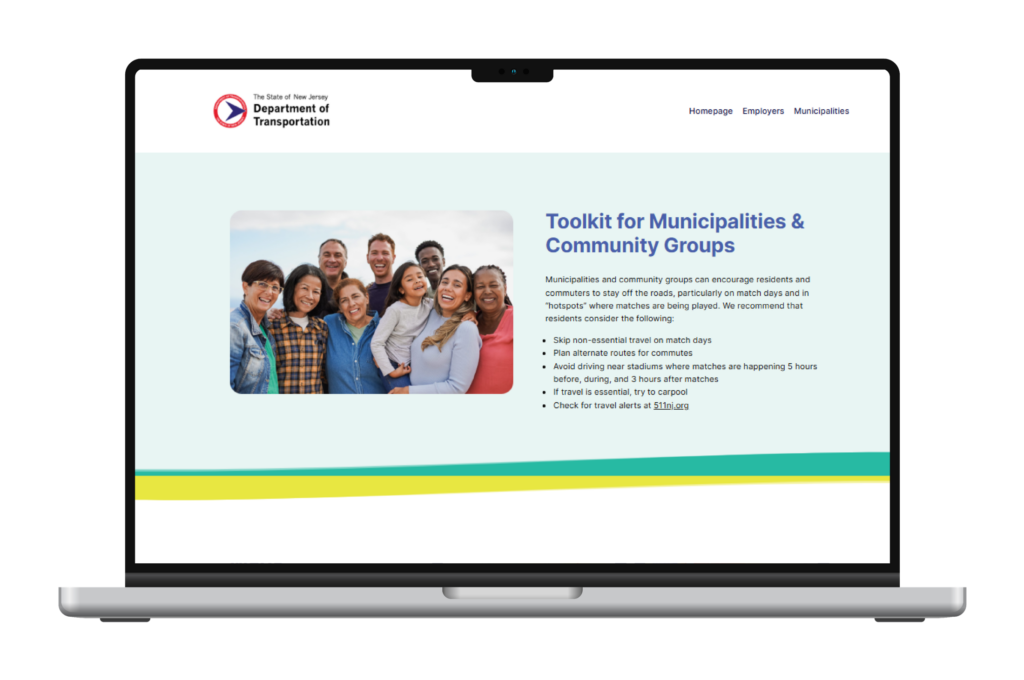 NJDOT Municpalities and Community Groups Toolkit for the FIFA World Cup Communications